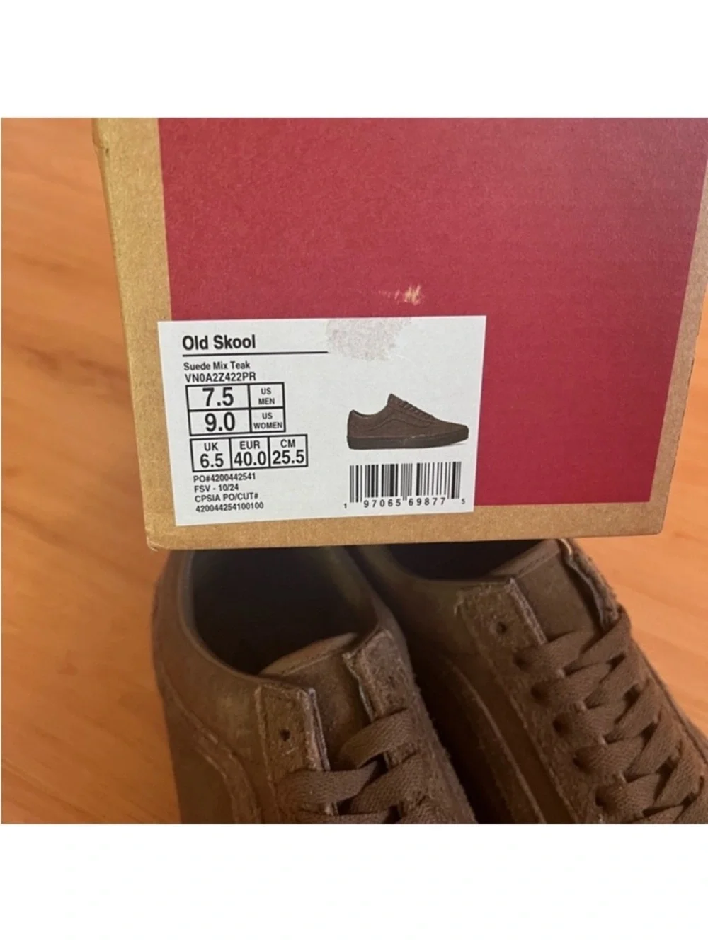 Vans Old Skool Shoes Suede Mix Teak Women 9.0 US